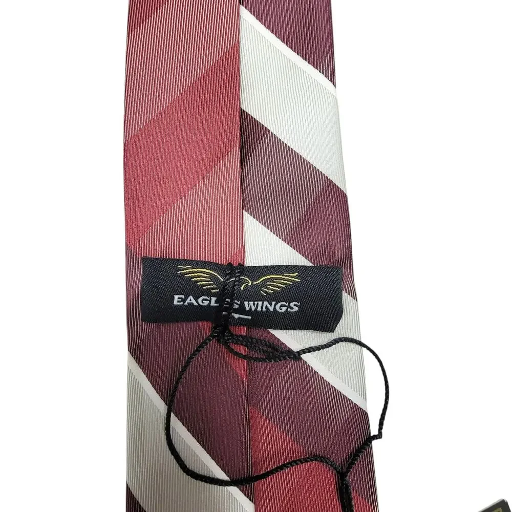 Eagles Wings Texas A&M Aggies Necktie Mens Maroon Plaid Striped Tie NWT